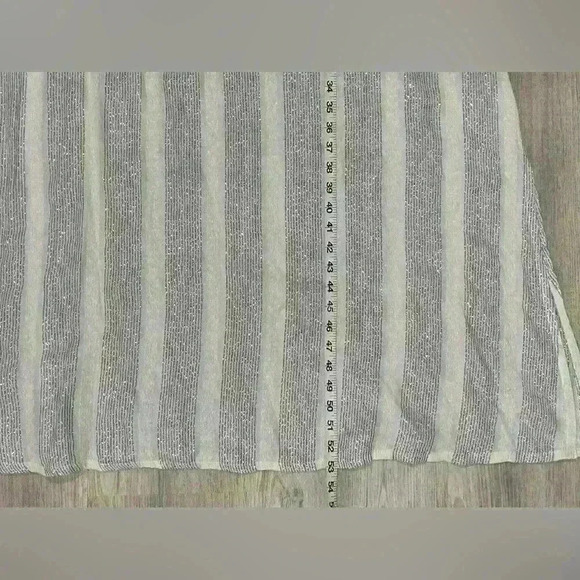 Vintage Dia Women’s Maxi Swim Cover Sheer White Silver Stripe Size M - Picture 5 of 10